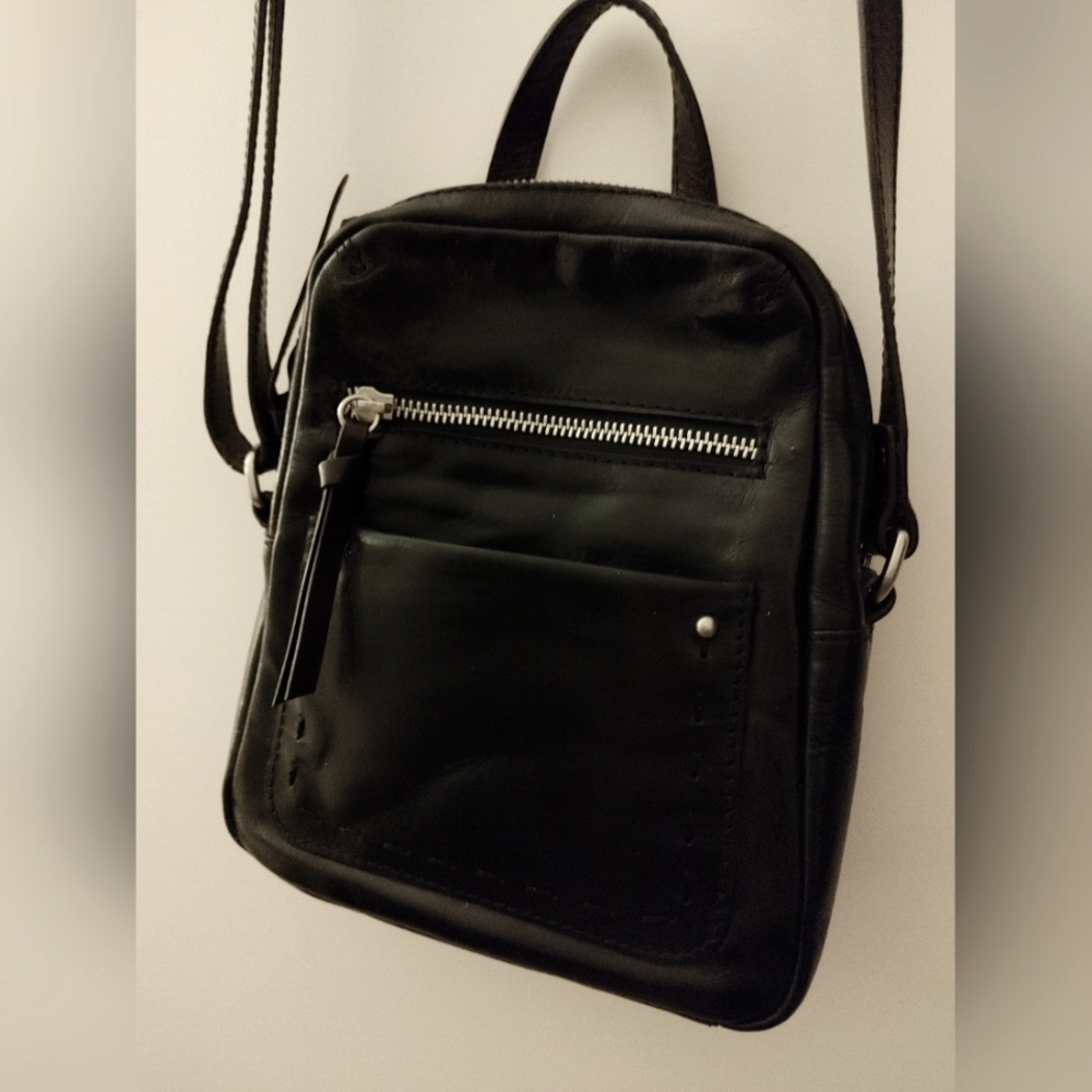 Nino BOSSI Black & Brown Geniune Leather Crossbody